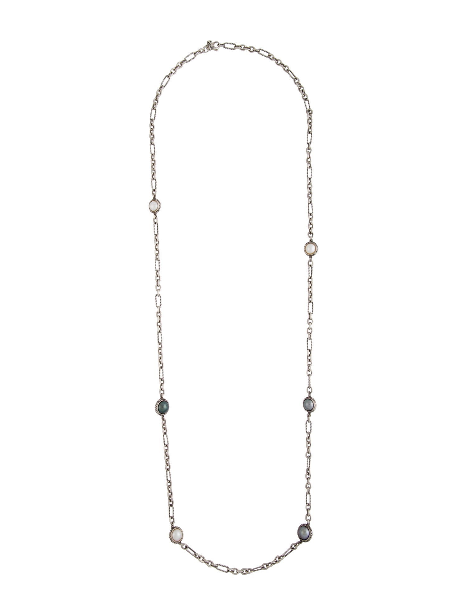 David Yurman Pearl Figaro Chain Necklace